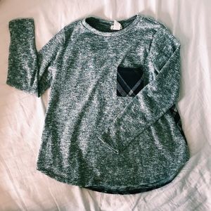 fall navy blue and tan plaid shirt